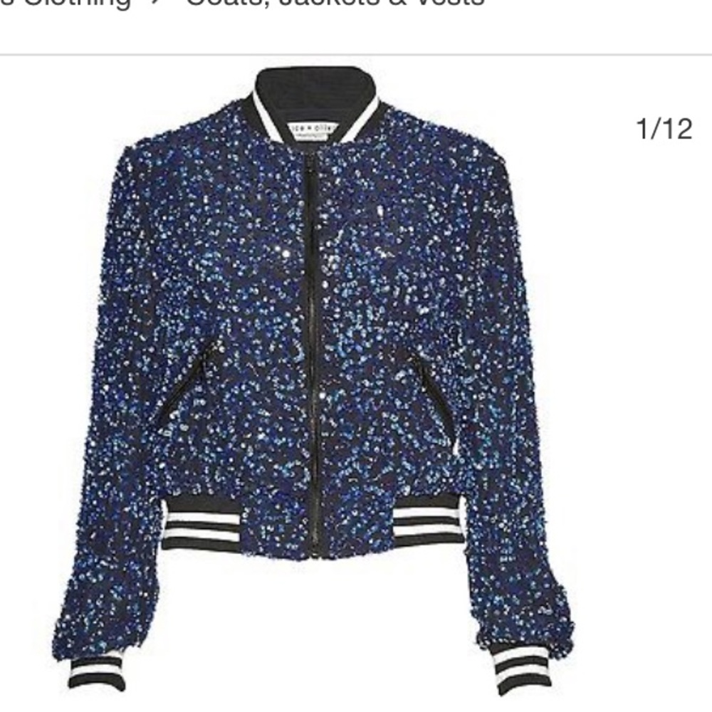 Alice & Olivia Sequin Bomber Jacket